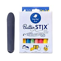 Jaq Jaq Bird ButterStix 12pk Assorted Colors + Holder | Non-Toxic Erasable Dust-Free Mess Free Chalks for Kids