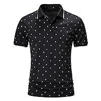 Men's Golf Polo Shirt Big and Tall Outdoor Sports Turn-Down Collar Elastic Breathable Henley Work Polo Shirts
