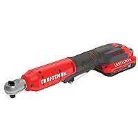CRAFTSMAN V20 Cordless Ratchet Wrench Kit, 3/8 inch Drive, 300 RPM, up to 35 ft-lbs of Torque, Battery and Charger Included (CMCF930D1)