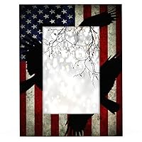 American Flag 5x7 Picture Frame by Plexiglass Made of Solid Wood,Display Pictures 11x14 for Tabletop Display and Wall Hanging-1 pack, Eagle Photo Frames