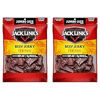 Jack Link's Beef Jerky, Teriyaki, 5.85 oz. Sharing Size Bag - Flavorful Meat Snack, 10g of Protein and 80 Calories, Made with Premium Beef - 95 Percent Fat Free, No Added MSG** or Nitrates/Nitrites