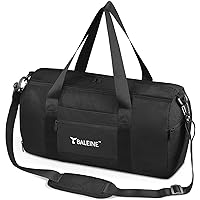 BALEINE Gym Bag for Women and Men, Duffel Bag for Sports, Gyms and Weekend Getaway, Waterproof Dufflebag with Shoe and Wet Clothes Compartments, Lightweight Carryon Gymbag (Black)
