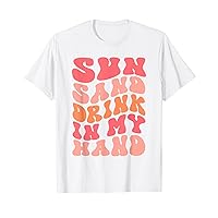 Sun Sand Drink In My Hand Ring On My Hand Bachelorette Party T-Shirt