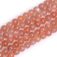 JOE FOREMAN Orange Moonstone Beads for Jewelry Making Natural Gemstone Semi Precious 14mm Round 15