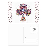 Club Playing Cards Geometric Pattern Christmas Christmas Flower Celebration Postcard Blessing Mailing Card