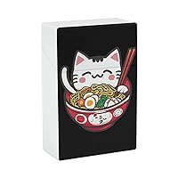 Kawaii Cat Japanese Ramen Noodles Cigarette Case Smoking Storage Box Pocket Holder Portable for Men Women