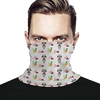 Summer Pattern with Raccoon Soft Face Mask Neck Gaiter Warmer Face Cover Soft Scarf Cooling Bandanas Headwear
