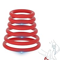 Cockring Penis Ring Sex Toys for Men,6 Different Sizes Penis Ring Extender Mens Sex Toys, Penis Rings Extension Male Sex Toys,Soft Silicone Stretchy Penis Enlager Adult Sex Toy for Men Longer Stronger