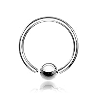 Premium Body Jewelry - Titanium Classic Captive Bead Ring with Fixed Ball