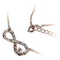 GWG Jewellery 18K Rose Gold Coated Infinity Band Graced with Claddagh and Coloured Crystals Unusual Pendant Necklace in Gift Box for Women