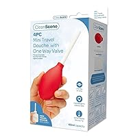 Clean Scene 4-Piece Mini Travel Douche Set with One Way Valve - Red