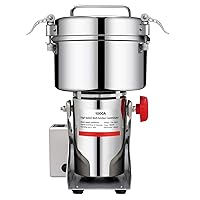 1000g Electric Grain Mill Grinder 304 Stainless Steel Pulverizer Grinding Machine Commercial Corn Mill for Kitchen Herb Spice Coffee with LCD Digital Display