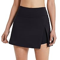 BALEAF Women's Golf Skirts High Waisted Tennis Skorts with Slit Athletic Running Skirt with Shorts and Zip Pockets