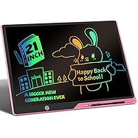LCD Writing Tablet for Kids, Rechargeable 21 Inch Doodle Board,Easter Basket Stuffers,Preschool Learning Toys Christmas Birthday Gift 3 4 5 6 7 Year Old Girls Boys (Pink)