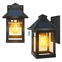 INDARUN Solar Outdoor Wall Lights with 3 Modes, Solar Sconce Lights Outdoor Security Exterior LED Lamp, Solar Motion Lights Outdoor Waterproof Dusk to Dawn Wall Mounted for Patio Barn Garage