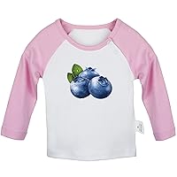 Fruit Blueberries Cute Novelty T Shirt, Infant Baby T-Shirts, Newborn Long Sleeves Graphic Tee Tops