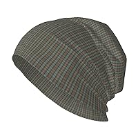 Unisex Beanie Hat Clan Gordon Blue and Green Scottish Tartan Warm Slouchy Knit Hat Headwear Gift for Adult