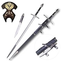 Movie Medieval Knight Sword, Ranger Strider Sword, Steel Blade, with Scabbard,50inches, for Cosplay, Display, Collection