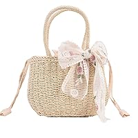 Rattan Large Capacity Tote Bag Women Tassel Weave Handbag Summer Beach Straw Basket Shoulder Bag One Size