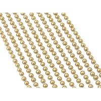 500 x Self Adhesive Pearls Gems 3mm Mini Flat Backed Round Pearls Beads Strips Embellishments (Gold)