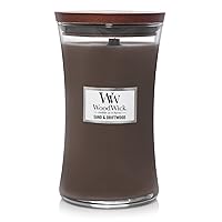 WoodWick Large Hourglass Candle, Sand/Driftwood - Premium Soy Blend Wax, Pluswick Innovation Wood Wick, Made in USA