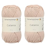 [ Set of 2 Skeins ] SMC Catania Originals 100% Mercerized Cotton Yarn, Total 3.52 Oz. Each 1.76 Oz (50g) / 136 Yrds (125 m) Amigurumi Yarn Fine-Sport 2 (263 Soft Apricot)