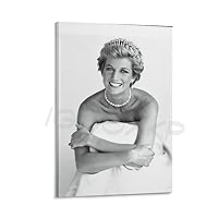 SUKWA Princess Diana Portrait Vintage Poster Wall Art Poster Canvas Poster Bedroom Decor Office Room Decor Gift Frame-style 20x30inch(50x75cm)