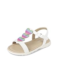 The Children's Place Girl's Baby Toddler T Sandals with Adjustable Ankle Strap