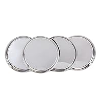 Vinod Dinner Plate Set | 12 Inches Diameter | Ideal For Indian Household | Dishwasher Safe | Silver-Finish | Stainless Steel | Eco-Friendly Tableware | Durable | Corrosion-Resistant | Pack of 4
