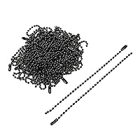 50Pcs Ball Beads Chain, Bulk Tag Metal Chain, 4.72 Inch Metal Chain Necklace Bulk with Connectors for Hanging Christmas Decoration Jewelry Making Tags Craft Projects,Black