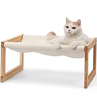 FUKUMARU Cat Bed, Plush Velvet Cat Beds for Indoor Cats, Wooden Cat Hammock, 20 x 16 Inch Cat Couch, Suitable for Cats, Dog, Bunny, Rabbit, Kitten and Small Animal