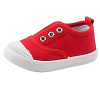 Toddler Girls Boys Canvas Shoes Lightweight Breathable Sneakers Washable Strap for Walking