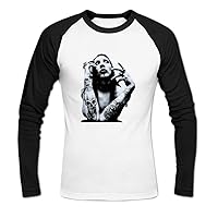 Thomas J Pelletier Men's Marilyn Manson Long Sleeve Baseball Shirt XXL White