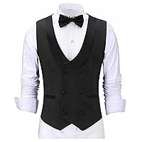 Groomsmen Double Breasted XS to 3XL Lapel Suit Vest Formal Casual Tuxedo Waistcoat for Wedding Prom