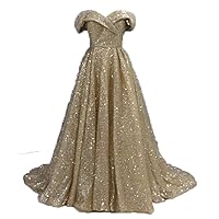 Women's Ball Gowns Long Prom Dresses Sequin Dress Off-The-Shoulder Formal Evening Gowns