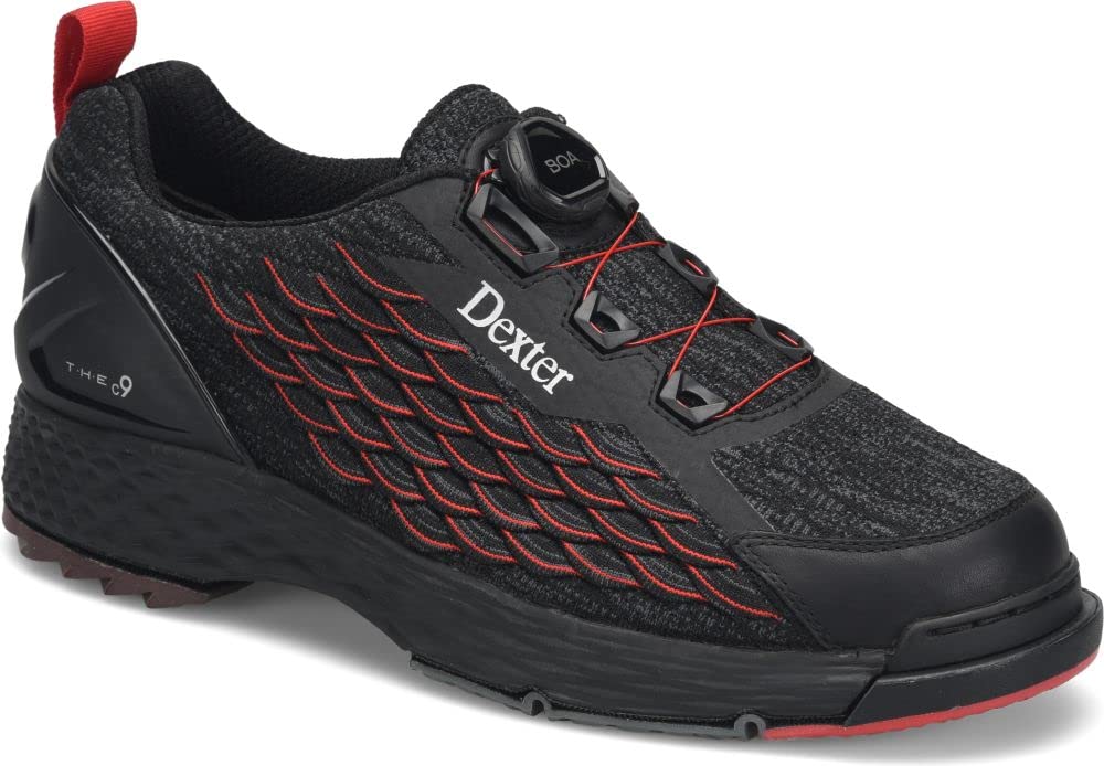 Dexter Men's Modern C-9 Knit BOA Wide Bowling Shoes Right Hand-Black/Red 12 W