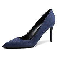 Women High Stiletto Heels Pointed-Toe Pumps Wedding Party Suede Shoes
