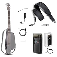 Enya Acoustic Electric Carbon Fiber Travel Guitar NEXG SE Smart Guitarra for Adults with 30W Wireless Speaker & enya Magnetic Strap & Enya Smart Automatic Guitar Tuner