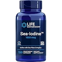 Sea-Iodine Capsules, 1000 mcg, 150 Veg Caps, Natural Iodine Supplement from Kelp and Bladderwack