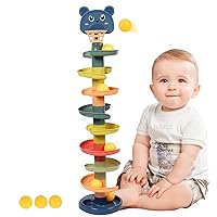 Ball Drop Toy for Aged 3 Months+, 9-Layer Toddler Ball Toys with 9 Balls, Safe Educational Cause and Effect Toys Interactive Pound a Ball Toy Ball Drop Toy with 9 Balls