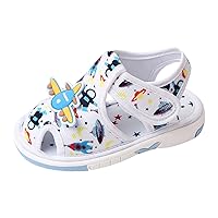 2t Boys Shoe Summer Children Infant Toddler Shoes Girls Sandals Flat Bottom Non Slio Open Toe Slip Breathable Soft Cartoon Space Pattern 6 Month Baby Girl Shoes