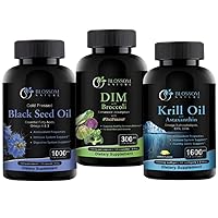 Ultimate Wellness Bundle: Antarctic Krill Oil 1600mg, DIM & Black Seed Oil - Support Your Health Naturally with Powerful Supplements