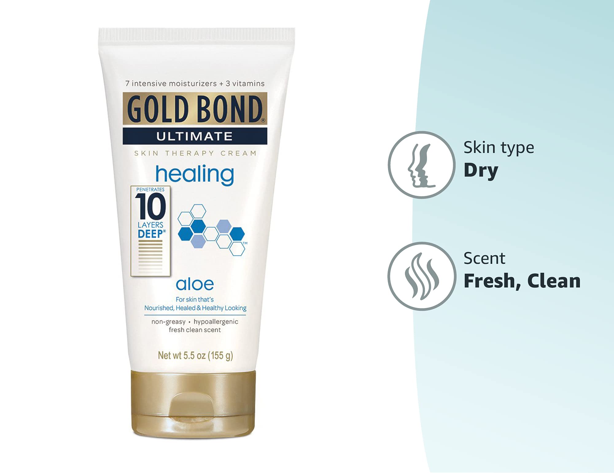 Gold Bond Healing Skin Therapy Lotion with aloe 5.5 oz., Non-Greasy & Hypoallergenic