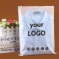 50PCS Custom Storage Frosted Zipper Bags Home Clothing Shirts Business Small Business Packaging Product Bags Print Your Own Logo (28x38cm)