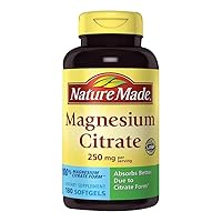 Magnesium Citrate 250 mg Dietary Supplement (Netcount 180 Soft Gels), 180Count