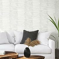RoomMates RMK12220PL Nikki Chu Pearl White Burundi Thatch Peel and Stick Wallpaper