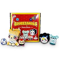 Squeezamals World of Food- Chirashi Sushi Bowl Kids Playset- 5 pc Food Plush Toy- Includes Scented Food Mini Plushies for Toddler Pretend Play, Made with, Safe Materials, Multi- Color, (SQ01575)