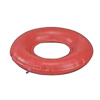 DMI Inflatable Ring Donut Seat Cushion Pillow for Hemorrhoid, Pregnancy, and Tailbone Pain, Red, 16 in