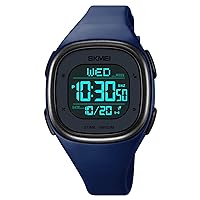 CakCity Men's Digital Watch, Waterproof Wrist Watch for Women, Sports Watch with Stopwatch, Countdown, Dual Time, Square, Digital Watches for Unisex