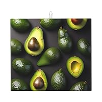 Avocado Fruit pattern Drying Mat for Kitchen Counter, Absorbent Dish Drying Pad for Washing Dishes, Cute Kitchen 16x18 Inch